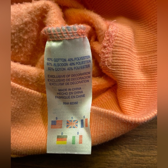 CHAMPIOM ORANGE HOODIE SWEATER FOR KIDS GIRLS SIZE 5 - Picture 5 of 6